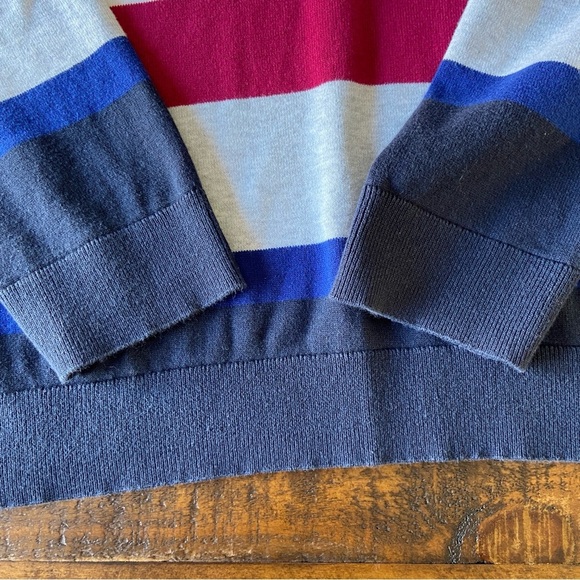 Tommy Hilfiger Womens Multicolor 100% Cotton V Neck Pullover Sweater Size L - Picture 4 of 8